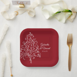 Weihnachtsbaum Winterhochzeit Pappteller