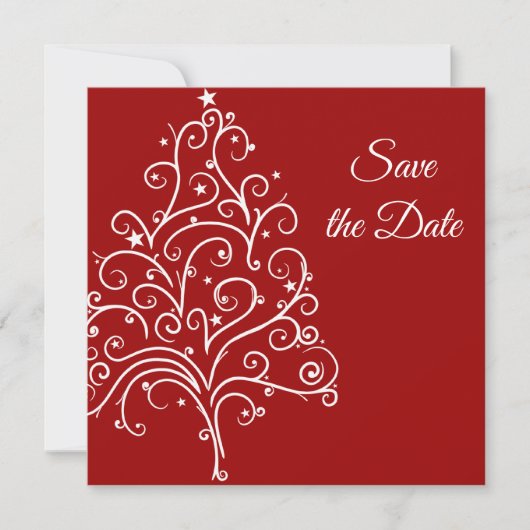 Weihnachtsbaum Winterhochzeit Save the Date (Vorderseite)