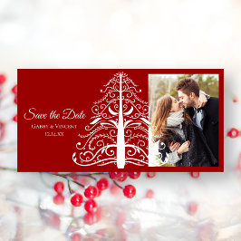 Weihnachtsbaum Winterhochzeit Save the Date