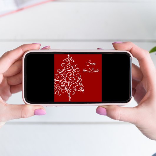 Weihnachtsbaum Winterhochzeit Save the Date