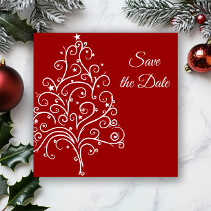 Weihnachtsbaum Winterhochzeit Save the Date