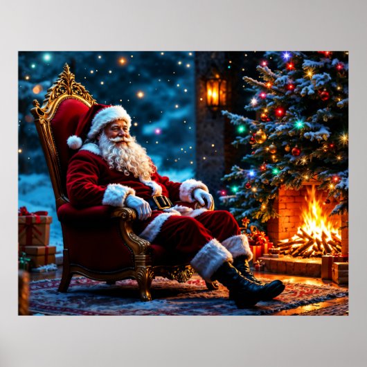 Weihnachtsbaum Winterkunst niedlich Poster (Vorne)