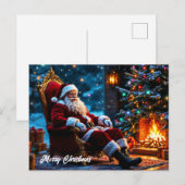 Weihnachtsbaum Winterkunst niedlich Postkarte (Vorne/Hinten)