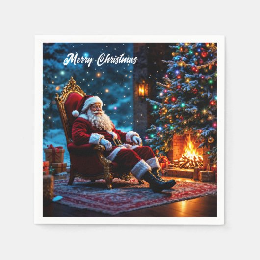 Weihnachtsbaum Winterkunst niedlich Serviette (Vorderseite)