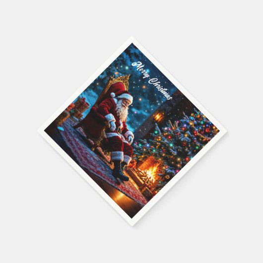 Weihnachtsbaum Winterkunst niedlich Serviette (Ecke)