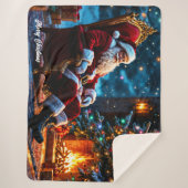 Weihnachtsbaum Winterkunst niedlich Sherpadecke (Vorderseite)