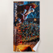 Weihnachtsbaum Winterkunst niedlich Strandtuch (Vorderseite)