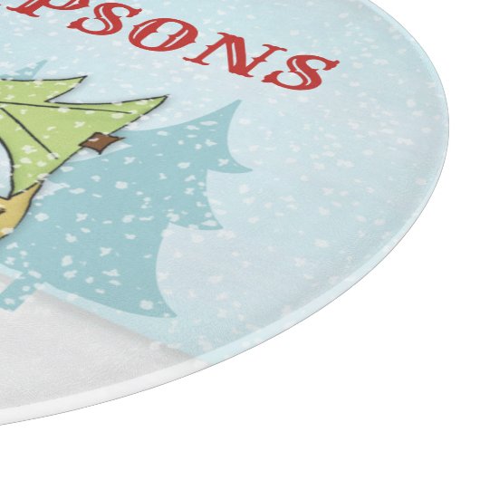 Weihnachtsbaum Winterschneefall Auto Schneidebrett (Ecke)