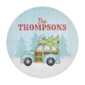 Weihnachtsbaum Winterschneefall Auto Schneidebrett (Vorderseite)