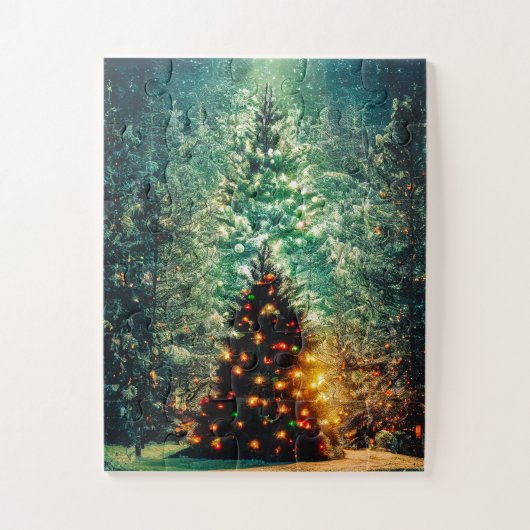 Weihnachtsbaum Winterschneefantasie Puzzle (Vertikal)
