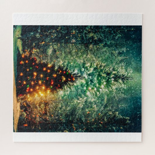 Weihnachtsbaum Winterschneefantasie Puzzle (Horizontal)