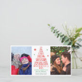 Weihnachtsbaum Winterschneeflocken Gedicht Familie Feiertagskarte (Stehend Vorderseite)