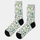 Weihnachtsbaum Winterwaldmuster Socken (Linkes Detail)