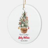 Weihnachtsbaum Wir erwarten Elternschmuck Keramik Ornament (Links)