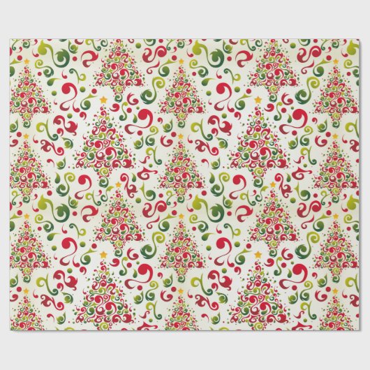 Weihnachtsbaum-Wirbel Geschenkpapier (Flach)