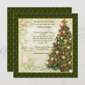 Weihnachtsbaum, Wirbel Party Einladung (Vorne/Hinten)