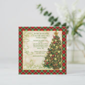 Weihnachtsbaum, Wirbel, Schottischer Tartan Einladung (Stehend Vorderseite)
