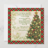 Weihnachtsbaum, Wirbel, Schottischer Tartan Einladung (Vorderseite)