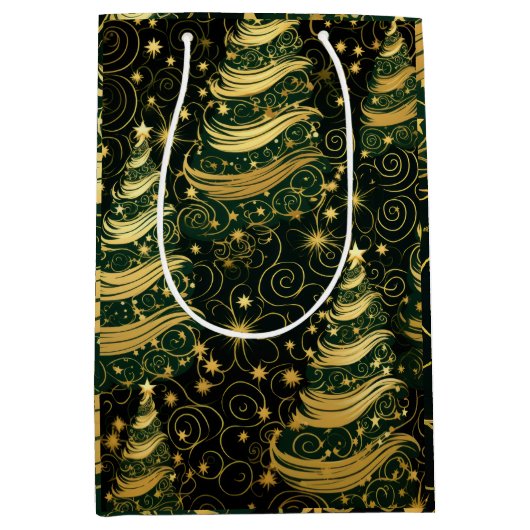Weihnachtsbaum-Wirbel verschenken Tasche Mittlere Geschenktüte (Vorderseite)