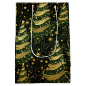 Weihnachtsbaum-Wirbel verschenken Tasche Mittlere Geschenktüte (Rückseite)