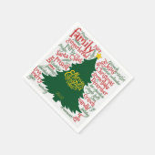 Weihnachtsbaum Wolke rot grünes Geschenk Serviette (Ecke)