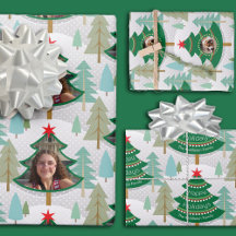 Weihnachtsbaum Woodland Foto Wrapping Paper Sheet
