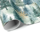 Weihnachtsbaum Woodland Geschenkpapier (Rolleneckpunkt)