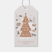 Weihnachtsbaum Woodland Tiere & gemütliches Dorf Geschenkanhänger (Vorderseite)