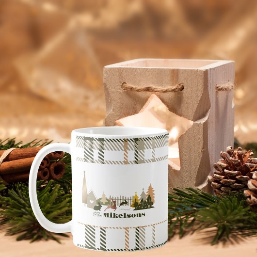 Weihnachtsbaum Woodland Tiere & gemütliches Dorf Kaffeetasse
