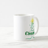 Weihnachtsbaum Word Art Holiday Kaffeetasse (VorderseiteRechts)