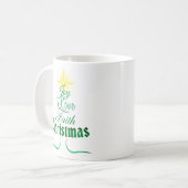 Weihnachtsbaum Word Art Holiday Kaffeetasse (Vorderseite Links)