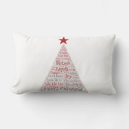 Weihnachtsbaum Word Art mit Red Star Lendenkissen