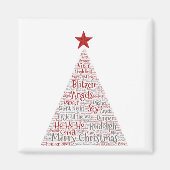 Weihnachtsbaum Word Art mit Red Star Magnet (Vorne)