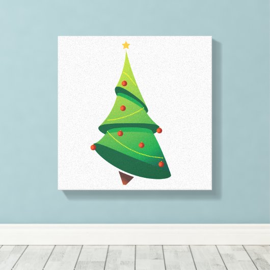 Weihnachtsbaum Wrapped Canvas Leinwanddruck (Insitu (Holzboden))