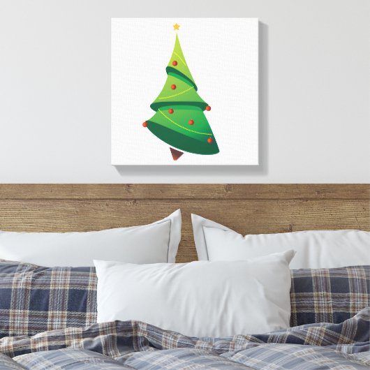 Weihnachtsbaum Wrapped Canvas Leinwanddruck (Insitu (Schlafzimmer))