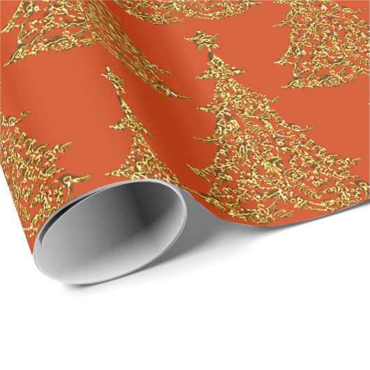 Weihnachtsbaum-Wrapping-Papier für Gold-Glitzer Geschenkpapier (Rolleneckpunkt)