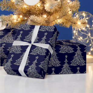 Weihnachtsbaum-Wrapping-Papier für Silver Glitzer Geschenkpapier