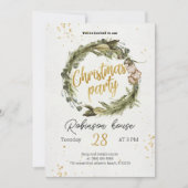 Weihnachtsbaum Wreath Party Feiertag Einladung (Vorderseite)