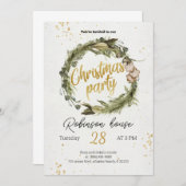 Weihnachtsbaum Wreath Party Feiertag Einladung (Vorne/Hinten)