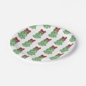 Weihnachtsbaum Wüste Urlaub grün rot Pappteller (Schrägansicht)