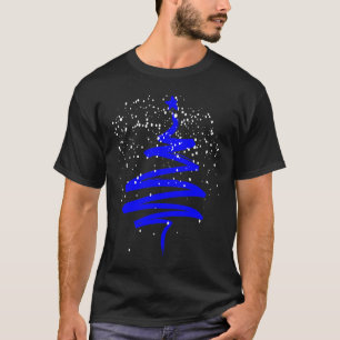 Weihnachtsbaum Xmas Baum Blaue Pinselstrich Männer T-Shirt