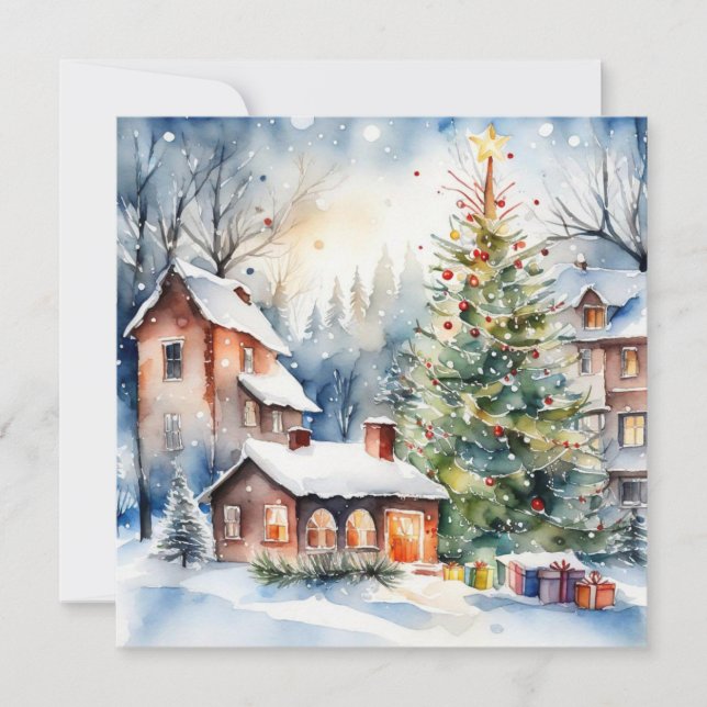 Weihnachtsbaum Xmas Dorf Schnee Pic (Vorderseite)