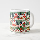 Weihnachtsbaum Xmas Dorf Schnee Pic Jumbo-Tasse (Vorderseite Rechts)