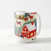 Weihnachtsbaum Xmas Dorf Schnee Pic Kaffeetasse (VorderseiteRechts)
