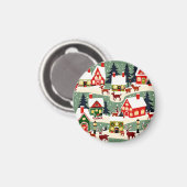 Weihnachtsbaum Xmas Dorf Schnee Pic Magnet (Vorderseite/Rückseite)