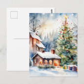 Weihnachtsbaum Xmas Dorf Schnee Pic Postkarte (Vorne/Hinten)
