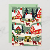 Weihnachtsbaum Xmas Dorf Schnee Pic Postkarte (Vorne/Hinten)