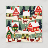 Weihnachtsbaum Xmas Dorf Schnee Pic Quadratische Visitenkarte (Vorderseite)