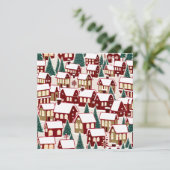 Weihnachtsbaum Xmas Dorf Schnee pic RSVP Karte (Stehend Vorderseite)