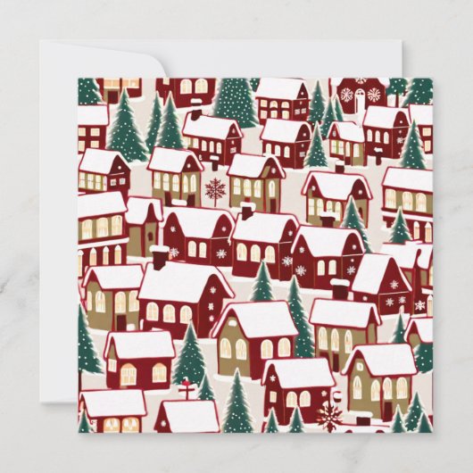 Weihnachtsbaum Xmas Dorf Schnee pic RSVP Karte (Vorderseite)